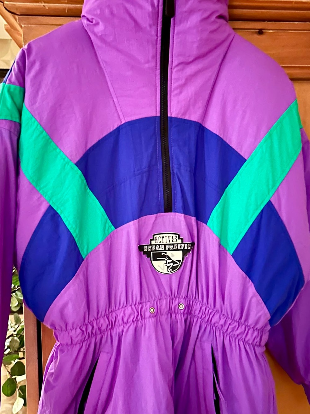 VINTAGE OP Purple Teal Blue Retro Ski Jacket